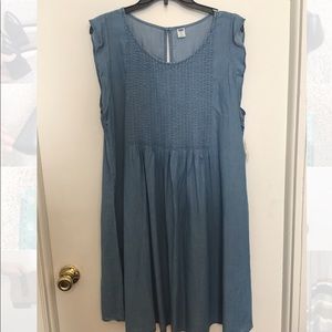 BRAND NEW Old Navy Chambray Dress Ruffle Sleeve XL